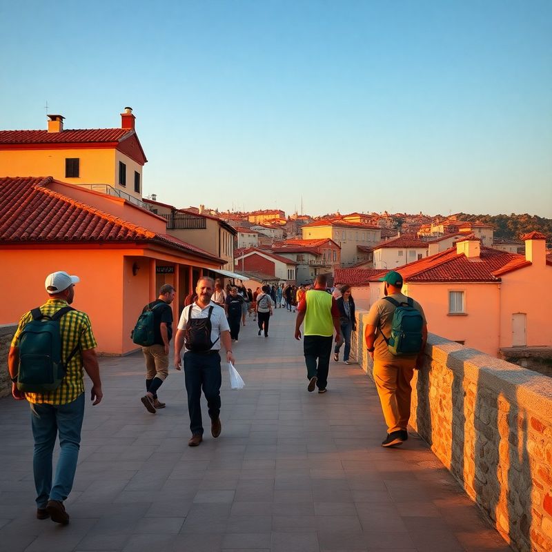 Sezonski radnici na istarskoj obalnoj promenadi u zlatnom satu
